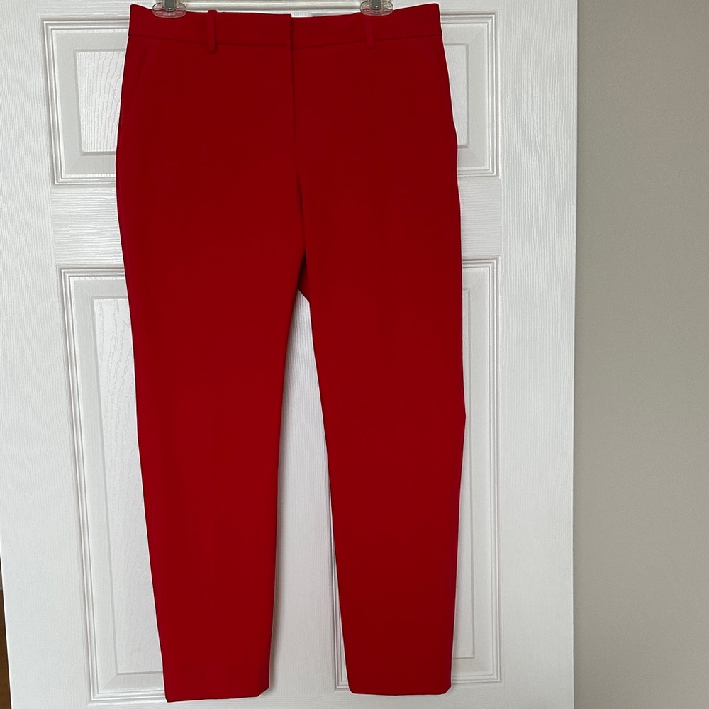 Theory Women's Red Ankle-Length Tailored Pants